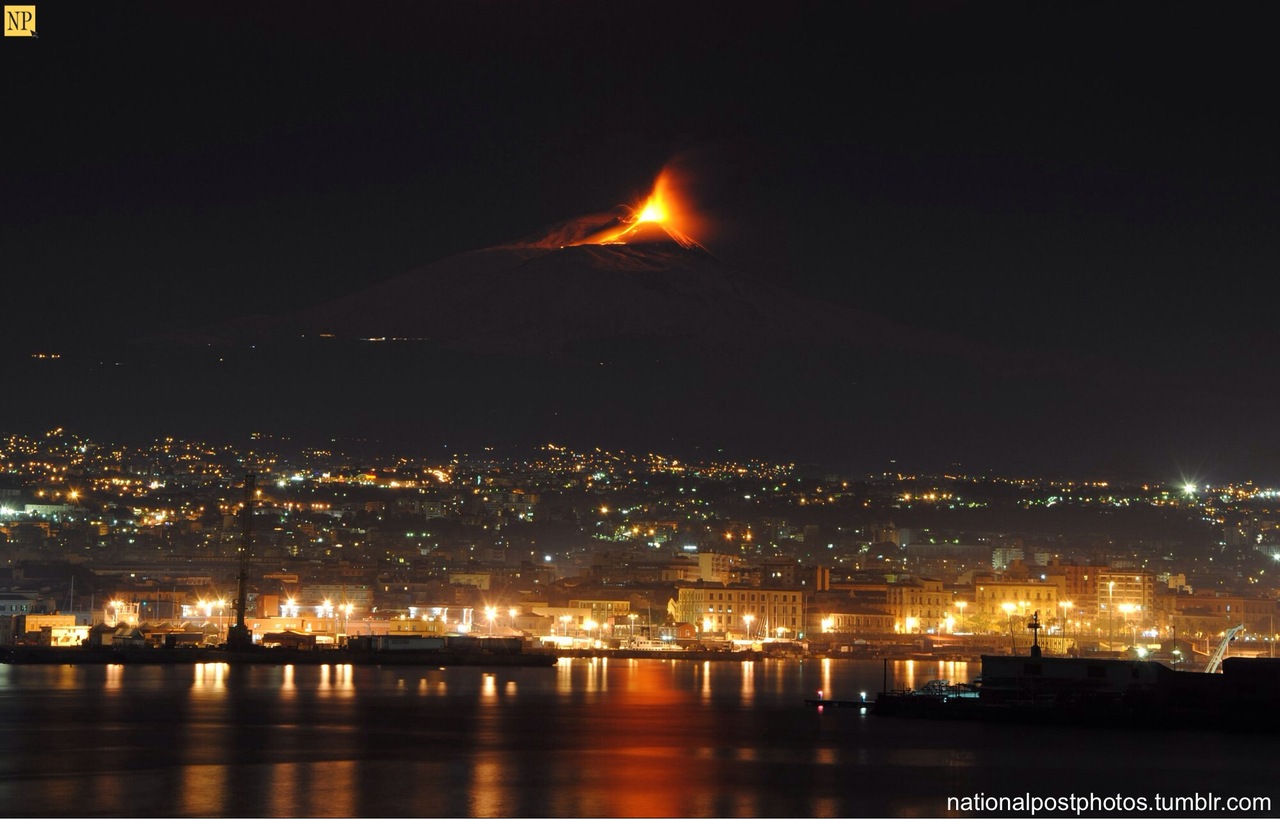 Изригването на Етна, Сицилия